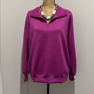 NWT Zenana Outfitters Scuba Half Zip Pullover